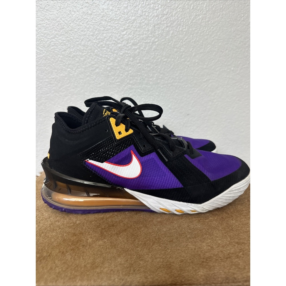 Nike Black and Purple Mid-Top Sneakers with Air Cushioning